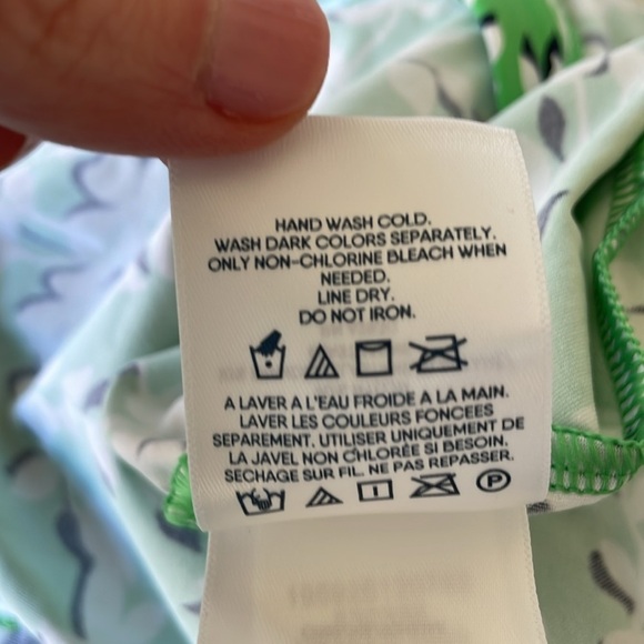 NWOT DRAPER JAMES x LANDS END beach hoodie size S green white lightweight preppy - Picture 7 of 7